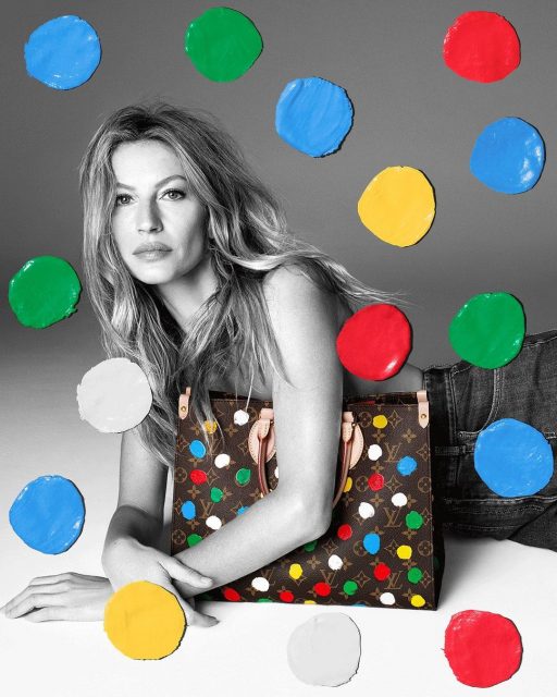 Louis Vuitton x Yayoi Kusama 草間彌生 10年後再度打造歷史性設計!傳奇超模 Gisele Bündchen 演繹第一波時尚廣告