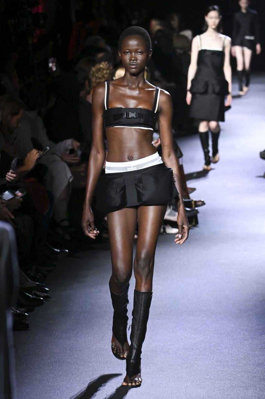 PARIS, FRANCE - OCTOBER 04: A model walks the runway during the Miu Miu Ready to Wear Spring/Summer 2023 fashion show as part of the Paris Fashion Week on October 4, 2022 in Paris, France. (Photo by Victor VIRGILE/Gamma-Rapho via Getty Images)